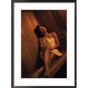  Relaxing in the Sauna Collections Framed Photographic 
