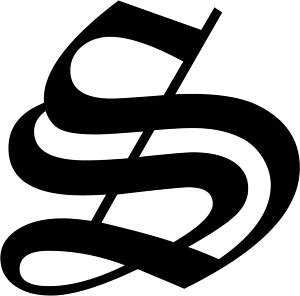 Letter S   Old English Initial Decal Window Sticker  