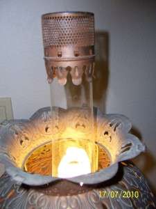 Antique Copper Gas Converted to Electric Lamp  