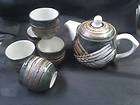 pc Japanese Tea Set   Forest Green, Brown and Cream