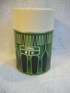 Vintage King Seeley 10 oz Wide Mouth Thermos Green & Black  
