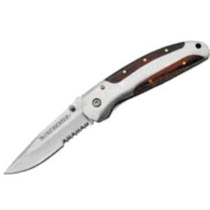  Winchester Knives G1335 Part Serrated Linerlock Knife with 