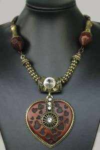 INDIA STYLE COPPER CRYSTAL RESIN STONE NECKLACE  
