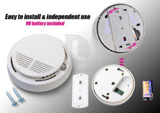 Home Security System Wireless Photoelectric Cordless Smoke Detector 
