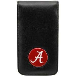  Alabama Crimson Tide Black Leather Team Logo iPhone Case 