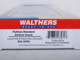 Walthers 16783 HO Pullman Standard 64 Seat Passenger Coach L&N  