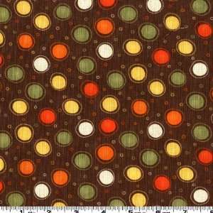  45 Wide Moda Pumpkins Gone Wild Dots Walnut Fabric By 