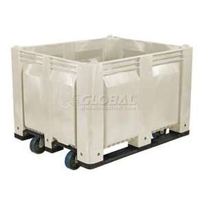 Pallet Container Solid Wall W/ 6inch Casters 48x40x31 