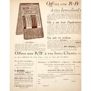  1926 Lithograph Ad Rebo 37 Rue Senac Calculator Device V 