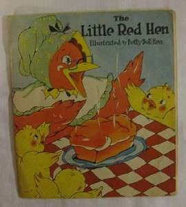 RARE Vintage Childs Little Red Hen Betty Bell Rea 1938  