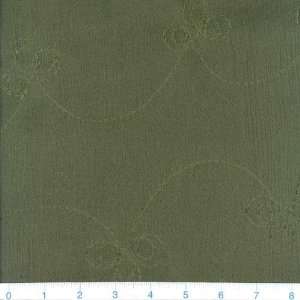  45 Wide Embroidered Crinkled Cotton Olive Fabric By The 