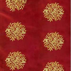  54 Wide Embroidered Taffeta Sienna Wine Fabric By The 