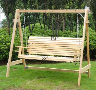 foot Wood Handmade patio Porch Swing garden chair swing with hanging 