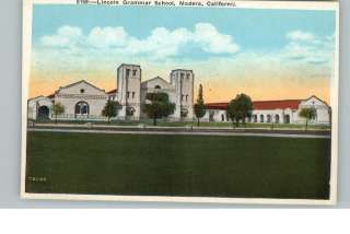 Madera CA Grammar School c1910 Postcard  