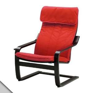 Småland Böna IKEA   POÄNG Chair, black brown, Alme medium red 