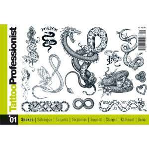  Professional Series # 1 Tattoo Book on SNAKES   Italy Book 