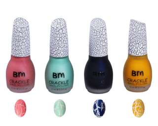 Bundle Monster New Crackle Shatter Nail Polish Lacquer Mixed Colors 
