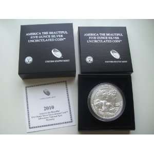 2010 P America The Beautiful Five Ounce Silver Uncirculated Coin 