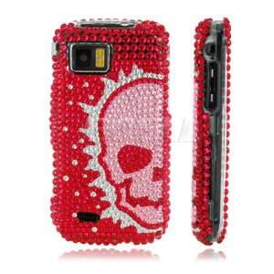  Ecell   RED FIRE SKULL 3D CRYSTAL BLING CASE FOR SAMSUNG 