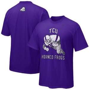 Nike Texas Christian Horned Frogs Purple Old School Football T shirt 