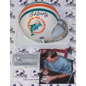  Autographed Bob Griese Mini Helmet   2 Bar Sports 