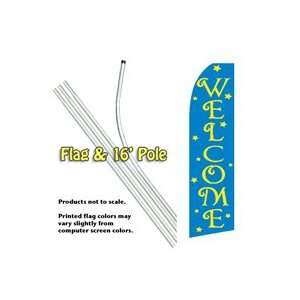  Welcome (Lt. Blue/Yellow) Feather Banner Flag Kit (Flag 