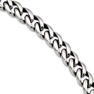  Stainless Steel Polished Link 8.25in Bracelet Length 8.25 