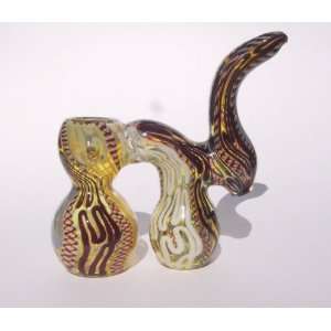    Handcrafted Double Bubbler Glass Tobacco Pipe 
