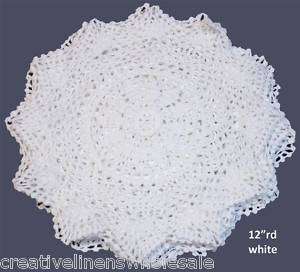 6PCS 12 Round White Crochet Lace Doily FREE S&H  