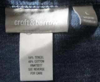 Croft & Barrow Size Large Misses Denim Jean Jacket Stylish vgc  