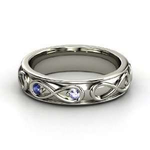  Infinite Love Ring, 14K White Gold Ring with Tanzanite 