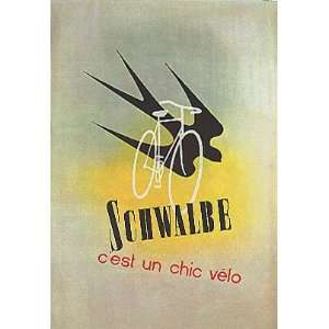  SCHWALBE Velo Vintage Bicycle Giclee Reproduction Poster 