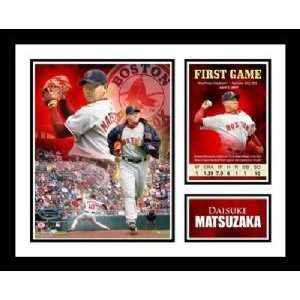  Daisuke Matsuzaka Boston Red Sox MLB Framed 1st Game 