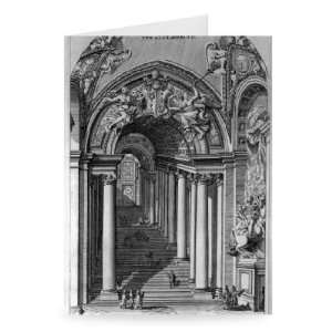 View of the staircase in the Scala Regia,   Greeting Card (Pack of 2 