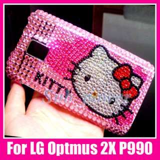 Hello Kitty Bling Back Case Cover LG Optimus 2X P990 DC  