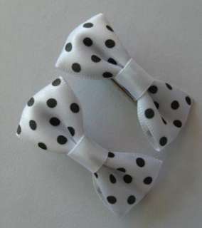10 pairs of super cute dot girls baby women hair bow clip hairpin 