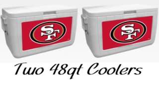 Two San Francisco 49ers 48 QT Coleman Coolers NEW  