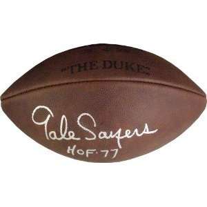 Autographed Gale Sayers Football   Duke TB HOF77   Autographed 