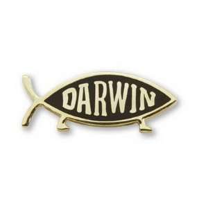 Darwin Fish Lapel Pin (gold)