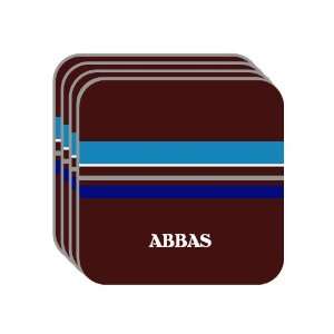Personal Name Gift   ABBAS Set of 4 Mini Mousepad Coasters (blue 