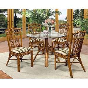 Abby Rattan Dining Set   5 Pieces (4 Side Chairs and Table) Glen Abby 