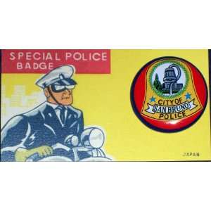  San Bruno Police Tin Litho Badge, 1960s 