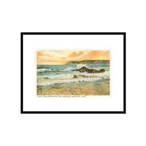  Point Loma, Surf, San Diego, California Pre Matted Poster 