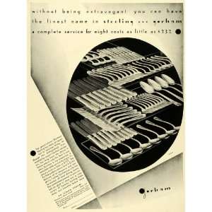  1930 Ad Antique Flatware Gorham Dining Utensils Sterling 