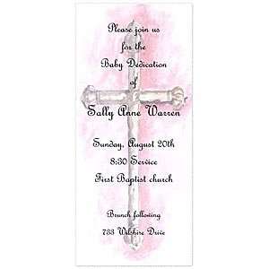  Pink Cross Invitation Baby Invitations Health & Personal 
