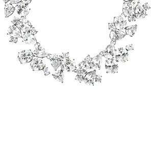 Emitations Adelaides Oval & Pear Cut Fancy CZ Necklace, Silver Tone 