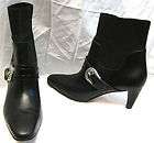 BRIGHTON LEATHER ANKLE BOOTS SZ 9.5 M *STRETCH TOP SECTION*