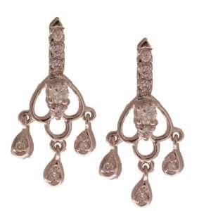 Dazzling Sterling Silver with Rhodium Overlay Hanging Earrings with 