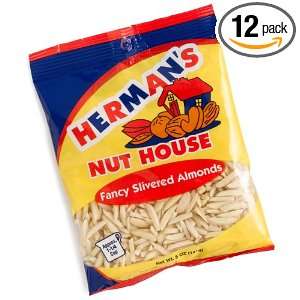 Hermans Nut House Slivered Almonds, 5 Ounce Bags (Pack of 12)  