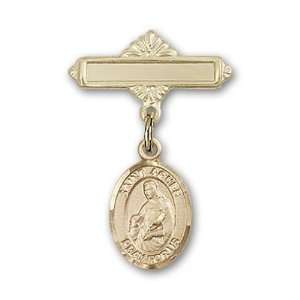  Badge with St. Agnes of Rome Charm and Polished Badge Pin St. Agnes 